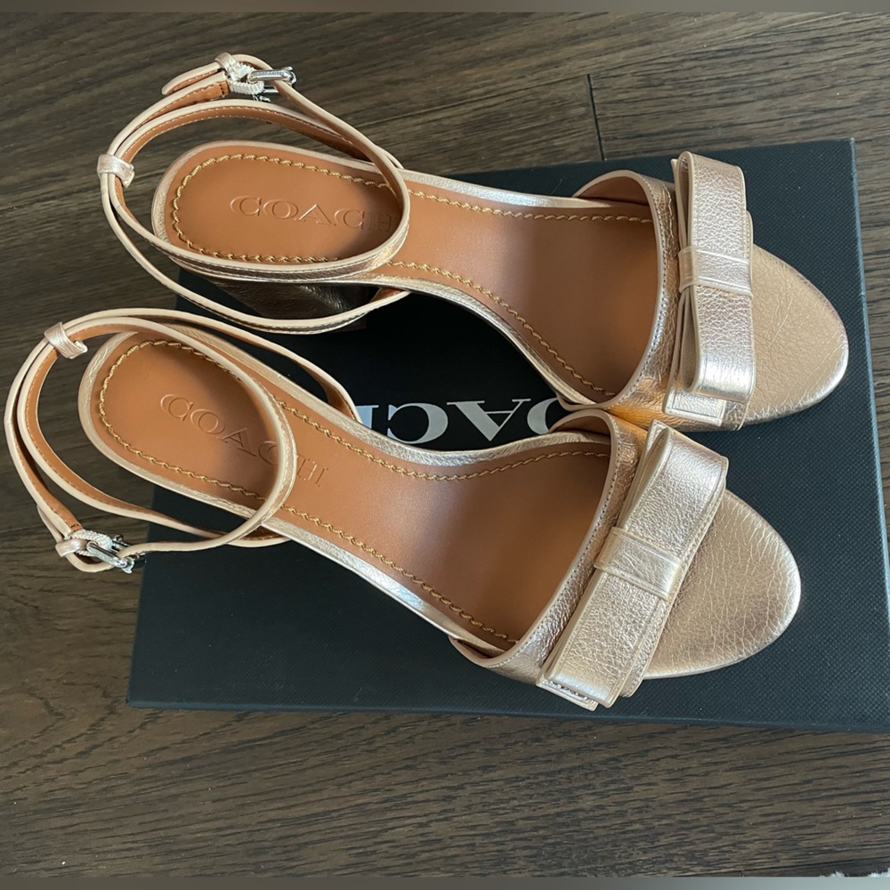 Coach Camille B Women's Metallic Rose Gold Heels